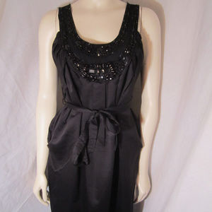 FOREVER 21 Black Satin Beaded Dress NWT $37 L